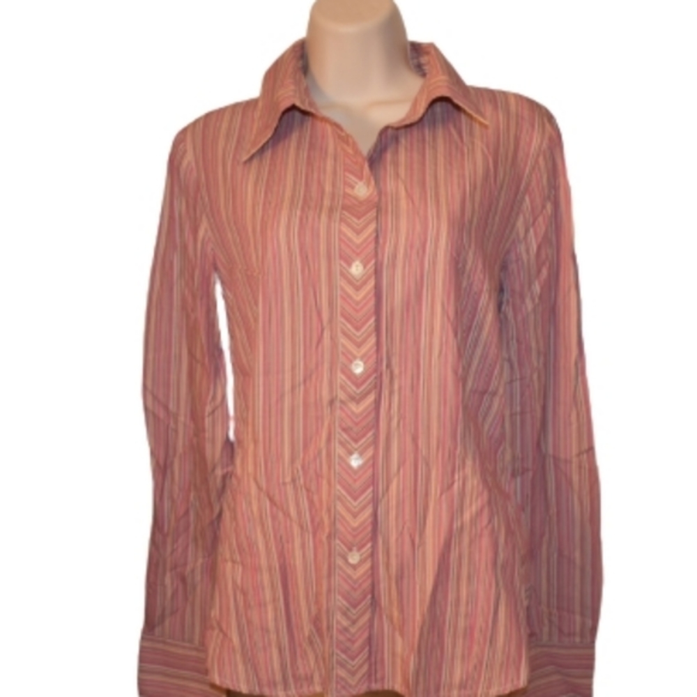Kenneth Cole Pinstripe Button Down Shirt Pink‎ 10